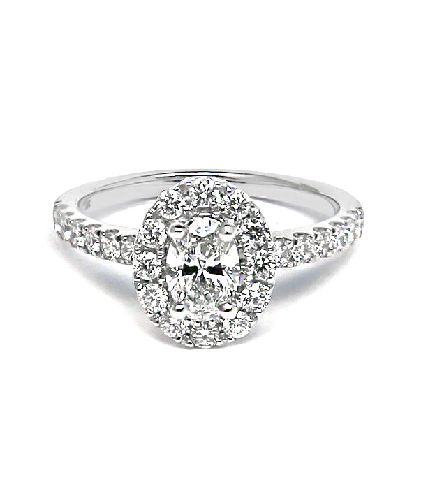 Petersens Jewellers Merivale – Oval Diamond Halo Ring ...